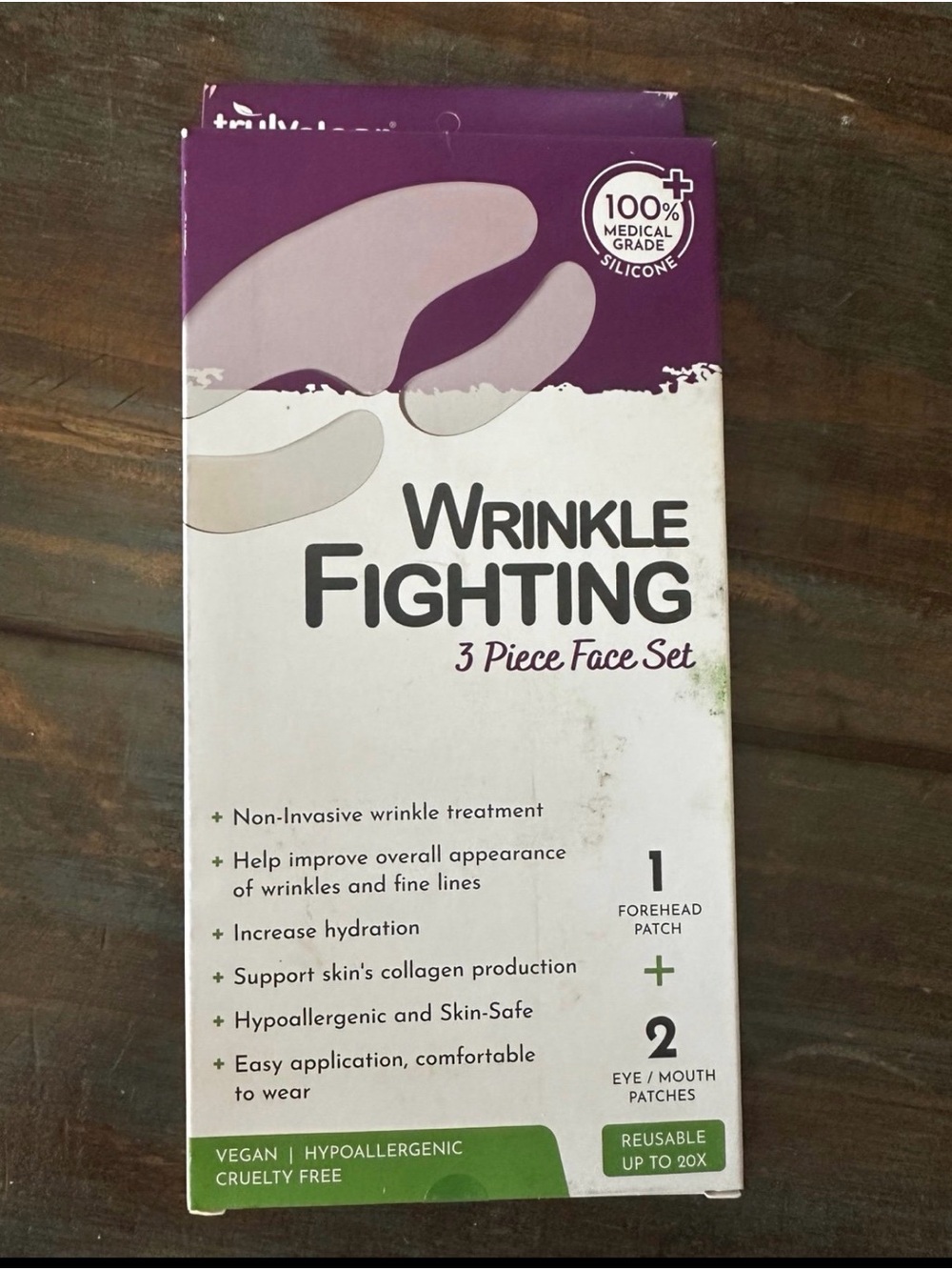 Truly Clear Wrinkle Fighting 3 Piece Face Set Silicone Smoothing Patches NIB